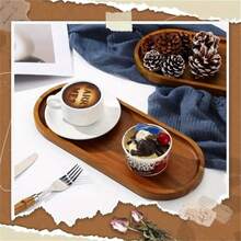 1/2/3 Stücke Akazien Holz Serviertablett, Frühstückstablett, Ess-/Küchentablett, Obstschale, Kaffeetablett, Teeschale, Snacktablett, Dekorationsstück für Wohnzimmer, geeignet für Hotels, Restaurants, Zuhause, Partys, Thanksgiving, Weihnachten, Neujahr, Mehrzwecktablett für den Außenbereich