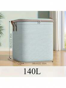 110升/140升/180升大容量无纺布收纳袋，超大衣物收纳袋，防尘防潮多用途整理袋，适用于衣物、床上用品、搬家、旅行 - 经典长方形设计，带安全封口，可放置于床下收纳 - 彩色 - 查看 7