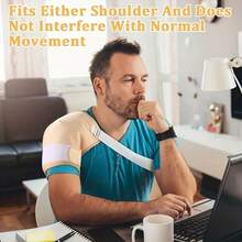 1条蓖麻油肩部敷垫，舒适保护并放松肩部，蓖麻油肩部敷垫，可重复使用，可机洗，简易可调节设计，春、夏、秋、冬必备。 - 卡其色 - 查看 2