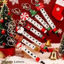 1 Móc khóa Giáng sinh Nhiều vật dụng Giáng sinh như Cây thông Noel Ông già Noel Hươu Người tuyết Hạt chữ cái tùy chỉnh Quà tặng/Trang trí Giáng sinh Quà tặng cho phụ nữ Quà tặng cho nam Phụ kiện điện thoại - Màu Khỏa thân - Xem 4