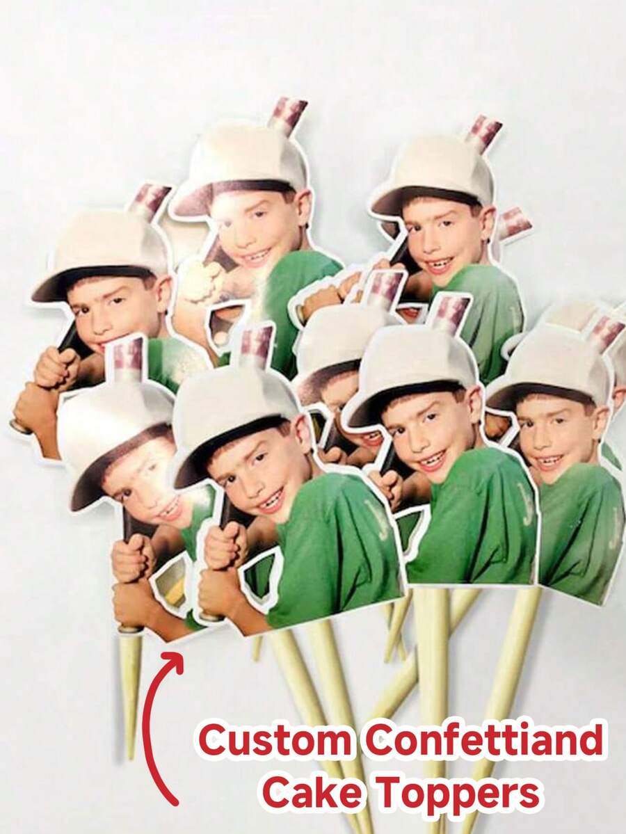 10/25/50/100/150pcs Personalized Photo Cake Toppers - Customizable Photo & Portrait Design, Easy To Place On Cakes - Suitable For Birthday, Baby Shower, Family Gathering, Holiday Cakes - Great For Home Use