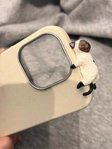 浪漫白色手机壳，可爱猫咪图案，简约少女风，防震、防滑、防刮，兼容 17/17Pro/17Pro Max/17 Air、16/15/14/13/12/11/Pro/Pro Max/Plus、S20-S25/FE/Ultra