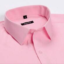 Men's Long-Sleeved Shirt, All Slim Fit Type, Luxury Premium - 淺粉色 - 查看 2
