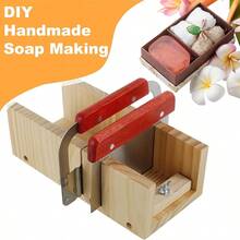 一套肥皂切割木制工具套装，可调节肥皂切割器套装，含不锈钢波浪形切割器和直形切割器，面包形切割器套装，多功能肥皂切割套装，适用于DIY手工肥皂制作
