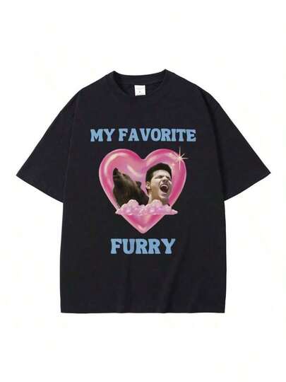 Twilight Jacob Black Is My Favorite Furry Funny Meme T Shirts Men men Vintage Oversized T-Shirts Casual 100% Cotton T-Shirt2