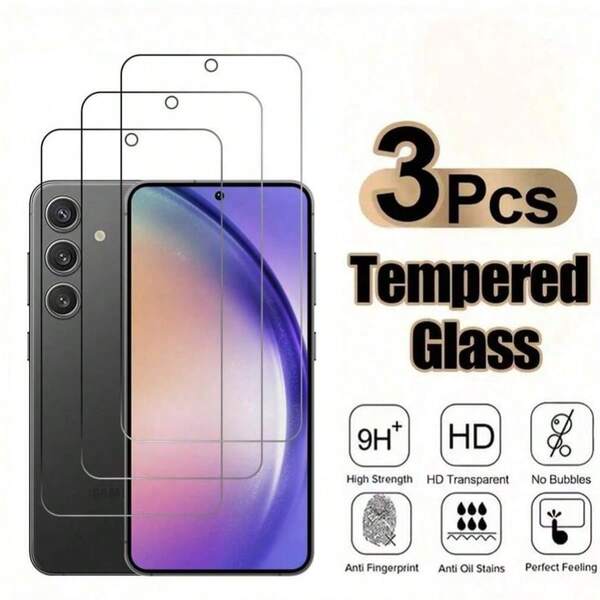 [3 Packungen] Galaxie Gehärtetes Glas Bildschirmschutz mit 9H Härte, kratzfest, blasenfrei, einfache Installation, kompatibel mit Samsung Galaxy S23/S24/S25 FE/A16/A26/A36/A56/A15/A25/A35/A55/A05s/A05/A14/A24/A34/A54/A04e/A04/A04s/A13/A23/A03 4G/5G