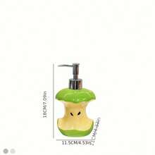 Dispensador de cerámica con diseño de corazón de manzana [Diseño creativo | Corazón de manzana] | Accesorio de hogar de alta gama para baño, cocina, hotel | Dispensador de champú, gel de baño, loción, jabón de platos | Regalo digno de - Botella dispensadora de corazón de manzana verde - Ver 6