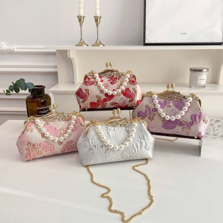 1 Pc Cheongsam Bag Hand-Held Bag Dinner Bag Womenbag Bag Shoulder Bag Crossbody Bag Women'S Bag - Màu tím - Xem 1
