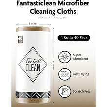 Fantastic Microfiber Cleaning Cloth Roll - 40 Pack, Tear Away Microfiber Towels, 12" X 12", Reusable, Washable, Scratch Free, Ultra Absorbent Dishcloth For Car, Home, Pet, Kitchen (Grey) - 棕褐色 - 查看 5