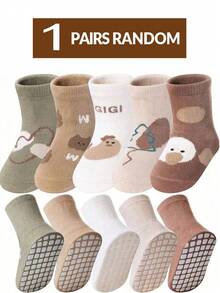 5 双/10 双防滑婴儿袜（带防滑垫），适合幼儿女孩和男孩