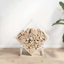 Firewood Rack White 60x25x60 Cm Cold-Rolled Steel - White - View 3
