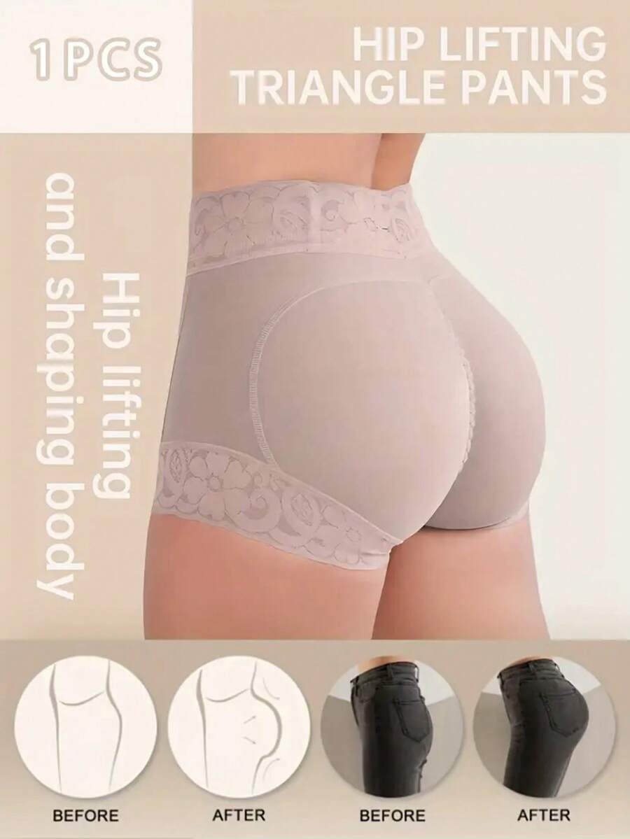 One Set Of Women's High-Waisted Panties Fabric Soft Elastic Good Leg Lace Decoration Daily Wear Comfortable - Màu tím - Xem 1
