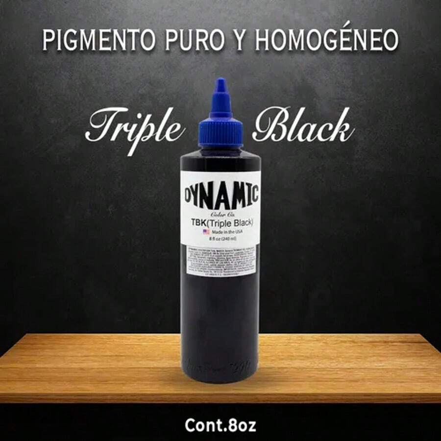 DYNAMIC COLOR CO Professional Tattoo Ink Dynamic Triple Black 8oz - Black - View 1