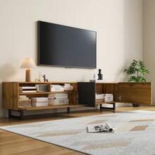Television Stands & Entertainment Centers - Antique Dark Grey,Natural - View 6