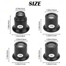 4-Piece Professional Magnifying Glass Set - 5X/10X/15X/20X Jewelers Loupe With Premium Optical Glass Lenses For Jewelry Repair, Coin Inspection, PCB Circuit Board & Craft Work - Precision Handheld Magnifier Kit - Multicolor - View 5