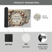 1 szt. Wycieraczka z wzorem płatków śniegu i wiewiórek, supergęsta krótka pluszowa tkanina, 1000 g/m², odpowiednia na wszystkie pory roku, do użytku wewnątrz i na zewnątrz - idealna do przedpokoju, kuchni, balkonu, sypialni, pralni, jako świąteczna dekoracja domu - dywanik nadający się do prania w pralce, przedmiot świąteczny, Boże Narodzenie, idealny na Boże Narodzenie, Święto Dziękczynienia i prezent na parapetówkę!