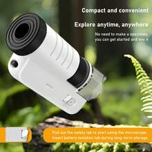 Grampus 60x-200x LED袖珍显微镜，便携式手持STEM玩具，适合儿童和成人，迷你显微镜，适用于学生科学实验室，用于微生物观察和户外探索。 - 彩色 - 查看 8