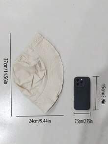 1pc Women's Drawstring Frayed Brim Bucket Hat, Soft Fabric, Windproof Sunscreen, Outdoor Fashion Gift - Multicolor - View 3