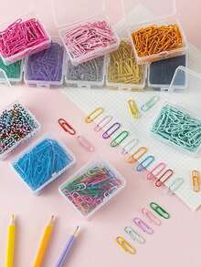 Macaron Color Paper Clips, Creative Curved Clips For Scrapbooking, Decorative Stationery Bookmarks, Colorful Metal Paper Clips, School & Office Supplies, Suitable For File Organization