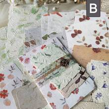 30 hojas de bloc de notas de especialidad de papel de vaca engrosado con relieve de impresión retro y marco detallado de lazo floral, estilo 'Ins', tarjeta de nota escribible para decoración de diario, papel de artesanía