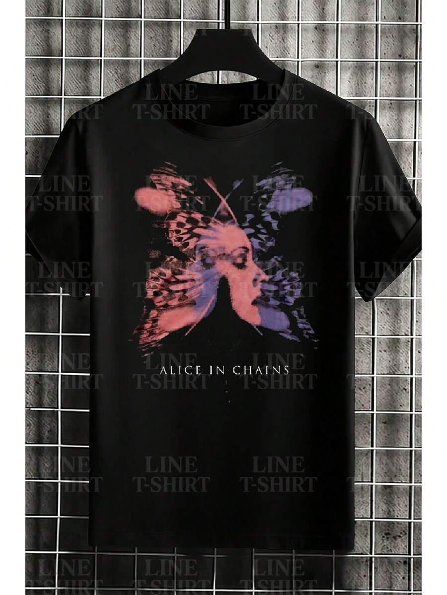 Alice In Chains Rock Band T-Shirt, Grunge, International Music, Unisex, Men's/Women's, 100% Cotton, Top Premium Streetwear, New Release, Immediate Shipping, Various Colors!! Plus Size - 愛麗絲囚徒3 - 查看 1