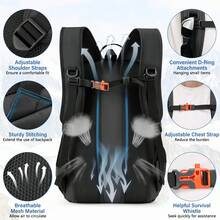 40L Tactical Backpack, Multi-Functional Military Hiking Camping Backpack, Waterproof, With 2 Side Water Bottle Pockets, Hunting Mountaineering Backpack, MOLLE System