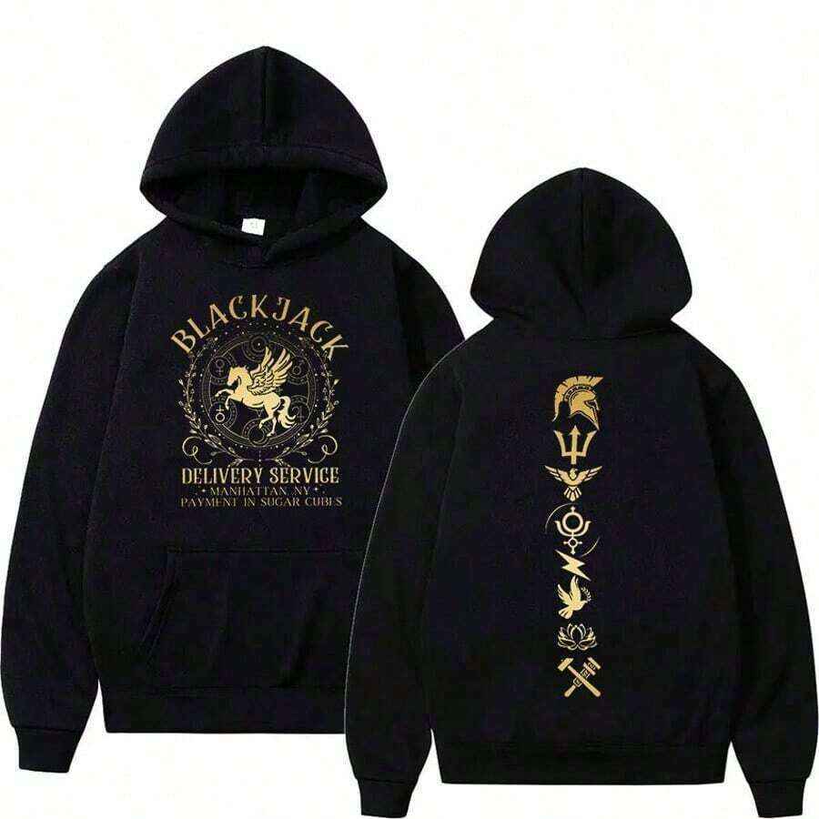 Camp Half Blood PercyS Jackson New Hoodie Men Women Retro Harajuku Fashion Sweatshirt Casual Pullover Oversized Hooded Streetwear OCYI - 黑色 - 查看 1