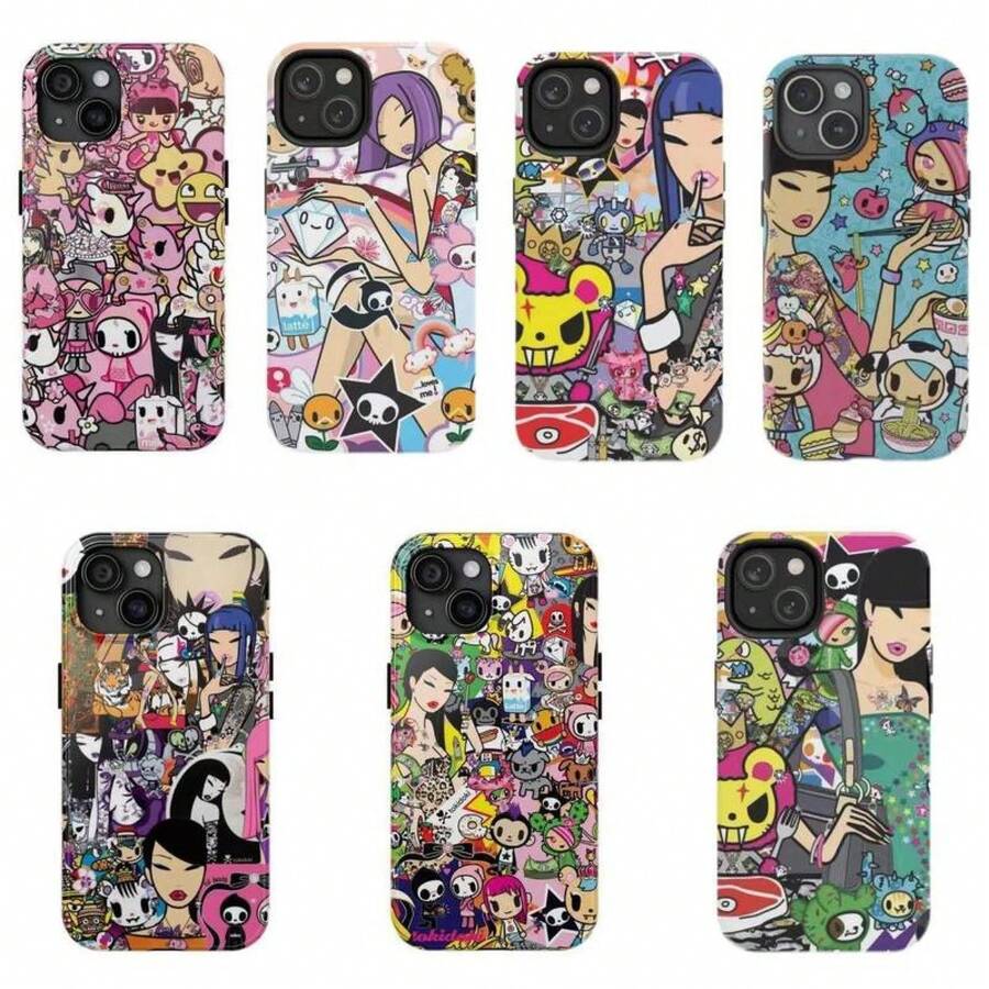 Muilti- Colorful Doodle Design Phone Case | Suitable For 17Air 16 15 14 13 12 11 Pro Promax | Tough Case | Perfect Gift For Her | Y2k Cool Girl Aesthtic | - 鴉片6 - 查看 1