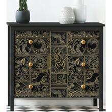 Erfoni Black And Gold Wallpaper Vintage Peel And Stick Wallpaper Special Animals Pattern Contact Paper Stick And Peel Self Adhesive Removable Wall Paper For Countertop Cabinets Covering 78.7x17.7 - 蒙特內哥羅 - 查看 3
