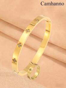 Camhanno 两款经典时尚的不锈钢手链套装（手链+戒指），适合女性日常佩戴、商务活动、工作场合，也是送给女友、家人、母亲、朋友和美丽女性的节日礼物。 - 彩色 - 查看 3