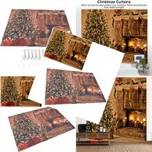 Fuerdich Cortinas Navideñas Cortinas Opacas Decorativas con Patron Colorido 3D para Ventana De Lona De 90g para Dormitorio 150 * 166cm - como en la foto - Ver 1