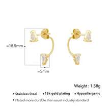 2只装不锈钢白色锆石耳钉，女士亚克力医用钢螺旋耳骨耳环 - earring - 查看 3
