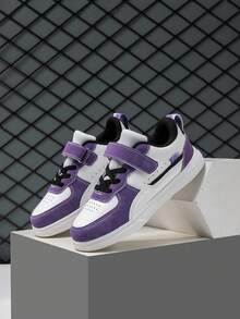 1 Paar Kinder Lässig schuhe, Farbblockdesign, bequem, vielseitig, leichte Outdoor Low-Top Sneaker - Violett - Übersicht 7
