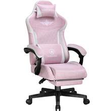 GTPLAYER Chaise gaming ergonomique avec soutien lombaire - Siège PC à large assise - Charge max : 150 kg - Rose bonbon - Voir 2