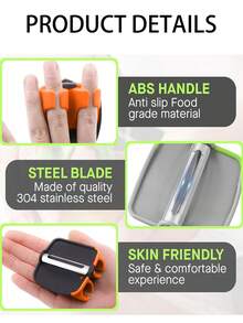 1件装果蔬削皮器，指握式蔬菜削皮器，不锈钢指掌式削皮器，土豆削皮器，多功能瓜类切片器，手持式削皮器，水果削皮器，苹果削皮器，削皮器，蔬菜削皮器，削皮器，黄瓜切片器，多功能蔬菜切片器，瓜类切片器，削皮器，土豆加工工具，不锈钢果蔬削皮器 - 彩色 - 查看 8