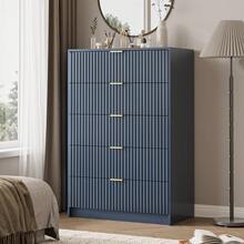 BVFUKA 5 Drawer Dresser, 32 Inch Wide Chest With Gold Handles For Bedroom Living Room Office - Navy Blue - View 8
