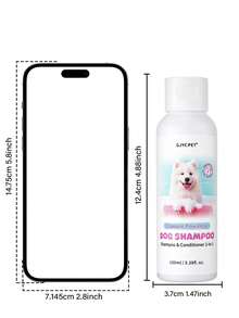 GJYC PET 二合一狗狗洗发水和护发素 3.38 液体盎司小瓶装，适合所有犬种的温和幼犬配方，婴儿爽身粉香味，PH 值平衡，低过敏性