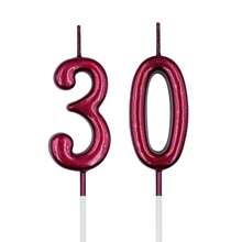 30th Birthday Candles, Red NFUmberss 30 Candle For Cake, Happy Birthday Cake Topper Decoration For Birthday Anniversary Celebration Party Supplies{Inchcolor_nameinch:InchRedinch} - 紅色 - 查看 2