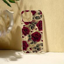 Funda transparente para teléfono Red Rose, adecuada para Apple  16/11/12/13/14/15pro/15 Plus/15 Promax/7plus/8plus/X/Xs Max/Xr/11pro/12pro/13pro/14pro/12mini/13mini/11promax/12promax/13promax/14promax/14plus/6/6s/6plus/7/8/16Pro/16plus/16promax. Una funda de cuerpo completo ofrece protección superior para tu teléfono. - 1 pieza - Ver 4