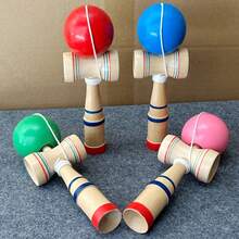 1pc Advanced Kendama Balance Ball, A Wooden Ball For Hand-Eye Coordination Training And Balance Training, An Ideal Choice For Daily Reaction And Agility Training. Suitable For Adults And Children. Enhances Arm Flexibility For Boxing, Table Tennis, And Badminton. An Excellent Gift For Christmas And Thanksgiving - Multicolor - View 2