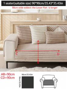 1 件厚毛绒沙发垫套，防滑沙发套，防尘可洗沙发套，卧室、办公室、客厅、宠物友好型家具保护套，适合 L 形组合式 1/2/3/4 座沙发，秋冬季 - 卡其色 - 查看 14