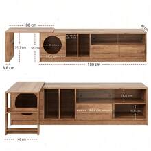 Television Stands & Entertainment Centers - Walnut + MDF+Glass+260cm - View 8
