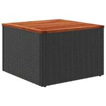vidaXL Gartentisch Schwarz 55 X 55 X 37 Cm Poly-Rattan Und Akazienholz - nero - Visualizzare 6