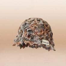 1顶手工编织花卉图案女士针织帽，秋冬新款朋克甜美Y2K可爱柔软针织帽，时尚百搭，款式随机发货 - 大腦花朵 - 查看 15