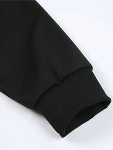 Sudadera para hombre estilo mexicano folclórico bordado estampado águila gallo algodón holgado cuello redondo manga larga otoño invierno casual reunión sudadera - Negro - Ver 6