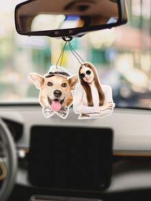 1pc Customized Car Air Freshener, Can Customize Photo, 9 Fragrance Options, Personalized Car Decor, Anniversary, Valentine's Day, Birthday, Wedding, Father's Day, Mother's Day, Christmas Gift, Couple, Best Friend, Mom, Girlfriend, Graduation ,The Secret Life Of Pets, Personalized Gift - Multicolor - View 4