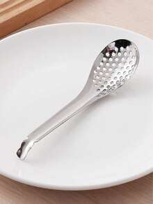 ملعقة مثقبة من الفولاذ المقاوم للصدأ - لحساء، مقلاة ساخنة، فصل الكافيار والبيض - أدوات الطهي والمطبخ، مناسبة للاستخدام اليومي (قد يحدث عيب طفيف أثناء النقل ولكن لا يؤثر على الاستخدام العادي)