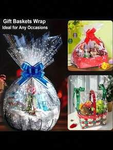 1 Cuộn giấy thủy tinh trong suốt chấm bi trắng, khổ rộng, dày, thích hợp để gói quà ăn nhẹ, quà tặng, hoa, quà ngày lễ và Ngày Valentine, giấy gói giỏ quà bằng thủy tinh, thích hợp cho giỏ quà, bó hoa, quà tặng, đồ thủ công và các lễ kỷ niệm. - Nhiều màu - Xem 8