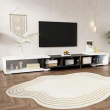 Television Stands & Entertainment Centers - Black,White Marble - View 5