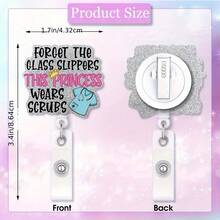 1pc Medical Themed Rotating Acrylic Retractable Clip - Funny Nurse Doctor ID Card Lanyard, Nurse Medical Student Badge Reel, Office Employee Easy Clip